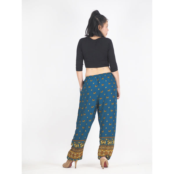 Elephant Unisex Drawstring Genie Pants in Green PP0110 020099 02