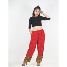 Load image into Gallery viewer, Elephant Unisex Drawstring Genie Pants in Bright Red PP0110 020099 06