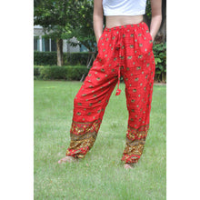 Load image into Gallery viewer, Elephant Unisex Drawstring Genie Pants in Bright Red PP0110 020099 06