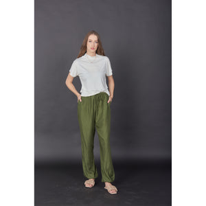 Solid Color Unisex Drawstring Genie Pants in Olive PP0110 020000 13