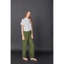 Load image into Gallery viewer, Solid Color Unisex Drawstring Genie Pants in Olive PP0110 020000 13