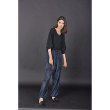 Load image into Gallery viewer, Monotone Mandala Unisex Drawstring Genie Pants in Navy PP0110 020031 02