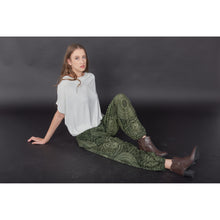 Load image into Gallery viewer, Monotone Mandala Unisex Drawstring Genie Pants in Green PP0110 020031 04