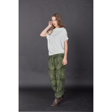 Load image into Gallery viewer, Monotone Mandala Unisex Drawstring Genie Pants in Green PP0110 020031 04