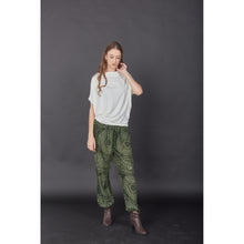 Load image into Gallery viewer, Monotone Mandala Unisex Drawstring Genie Pants in Green PP0110 020031 04