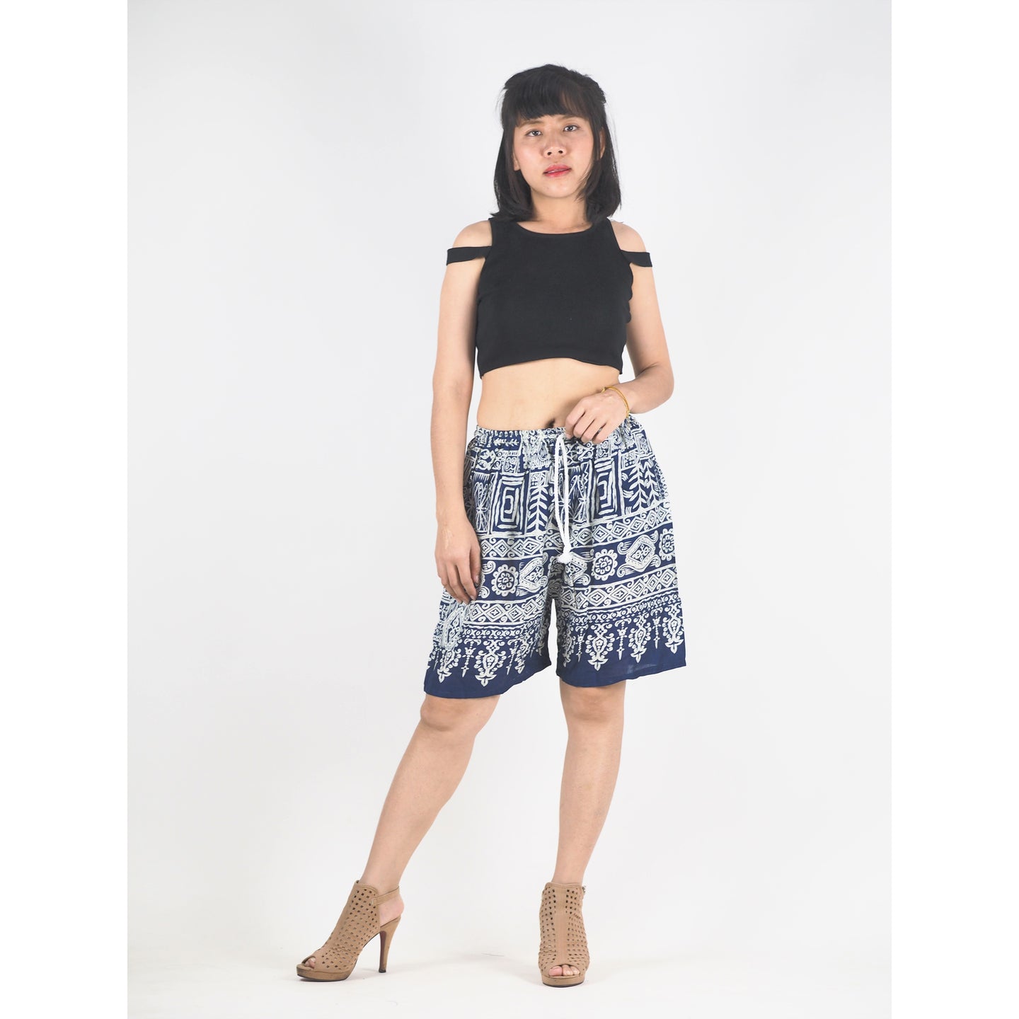 Urban Print Unisex Bermuda Pants in Navy Blue PP0139 020001 02