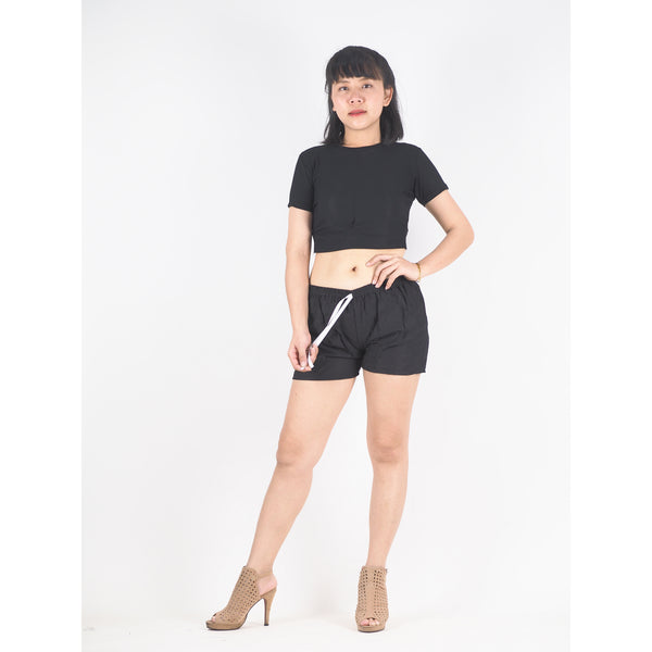 Solid Color Women's Shorts Pants in Black PP0335 020000 10
