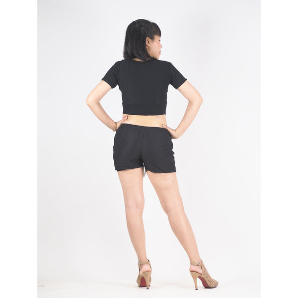 Solid Color Women's Shorts Pants in Black PP0335 020000 10