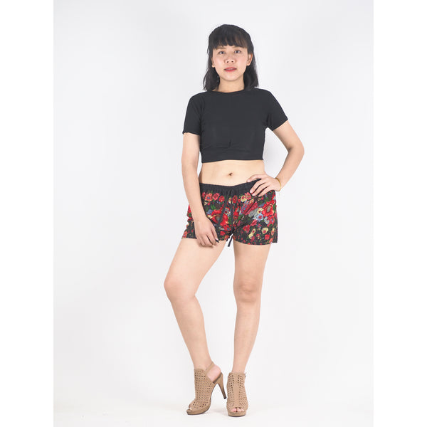 Floral Royal Women's Shorts Pants in Black PP0335 020010 01