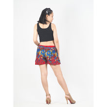 Load image into Gallery viewer, Floral Royal Women&#39;s Shorts Drawstring Genie Pants in Red PP0142 020010 10