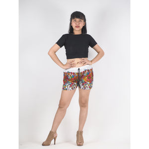 Floral Royal Women's Shorts Pants in White Rose PP0335 020010 11