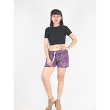 Load image into Gallery viewer, Floral Mandala Women&#39;s Shorts Pants in Purple PP0335 020036 01