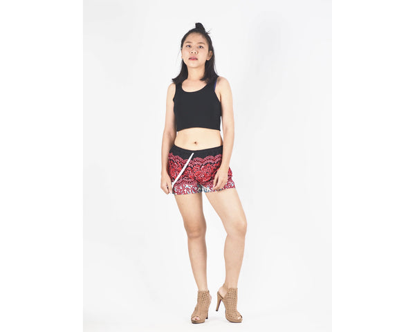 Tone Mandala Women's Shorts Drawstring Genie Pants in Red PP0142 020091 06