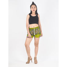 Load image into Gallery viewer, Mandala Women&#39;s Shorts Drawstring Genie Pants in Green PP0142 020179 03