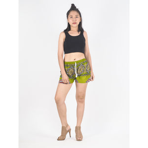 Mandala Women's Shorts Drawstring Genie Pants in Green PP0142 020179 03