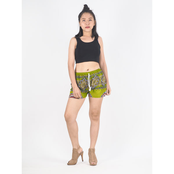 Mandala Women's Shorts Drawstring Genie Pants in Green PP0142 020179 03