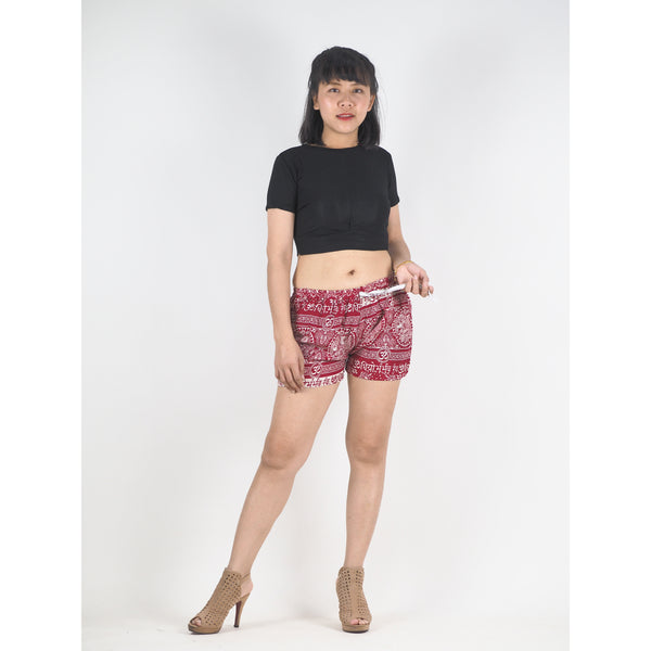 Elephant herd Women's Shorts Pants in Red PP0335 020195 03