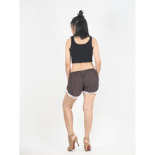 Load image into Gallery viewer, Solid Color Women&#39;s Pompom Shorts Pants in Dark Brown PP0228 020000 16