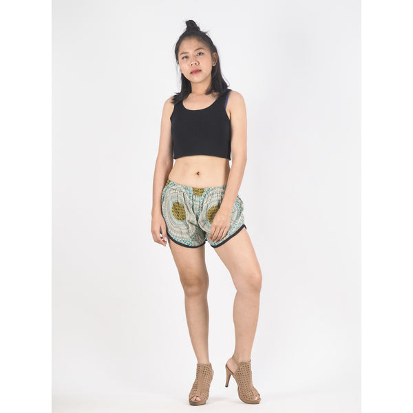 Tone Mandala Women's Mini Pompom Shorts Pants in Ocean Green PP0228 020032 06