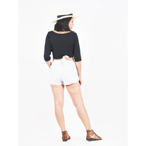 Solid Color Women's Blooming Shorts Pants in White PP0206 020000 04