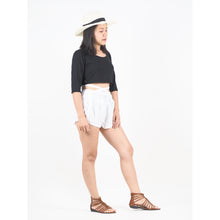 Load image into Gallery viewer, Solid Color Women&#39;s Blooming Shorts Pants in White PP0206 020000 04