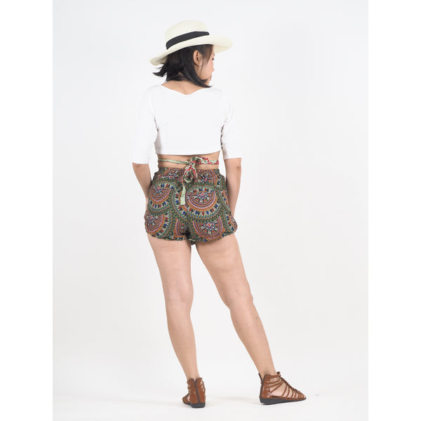 Contrast Mandala Women's Blooming Shorts Pants in Green PP0206 020127 02