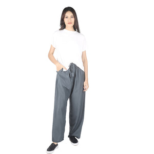 Solid Color Unisex Drawstring Wide Leg Pants in Gray PP0216 020000 01