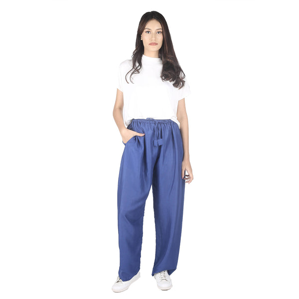 Solid Color Unisex Drawstring Wide Leg Pants in Royal Blue PP0216 020000 02