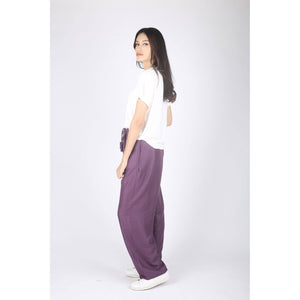 Solid Color Unisex Drawstring Wide Leg Pants in Purple PP0216 020000 06