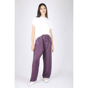 Solid Color Unisex Drawstring Wide Leg Pants in Purple PP0216 020000 06