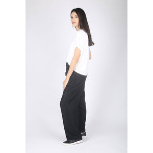 Solid Color Unisex Drawstring Wide Leg Pants in Black PP0216 020000 10