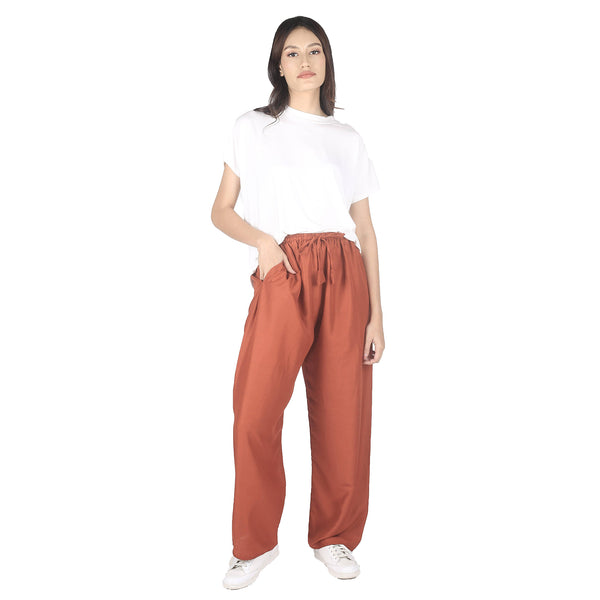 Solid Color Unisex Drawstring Wide Leg Pants in Orange PP0216 020000 11