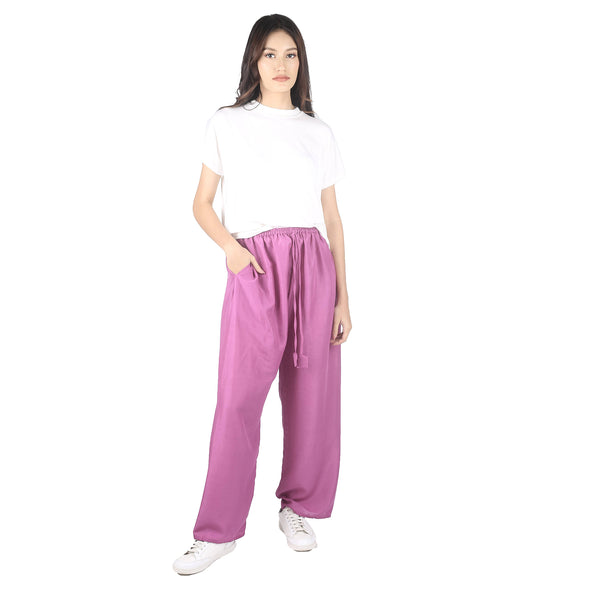 Solid Color Unisex Drawstring Wide Leg Pants in Violet PP0216 020000 14