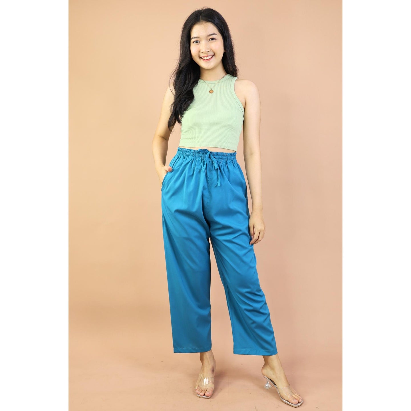 Solid Color Unisex Lounge Drawstring Pants in Ocean Blue PP0216 130000 05