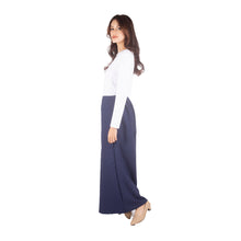 Load image into Gallery viewer, Solid Color Women&#39;s Palazzo Pants in Navy Blue PP0304 130000 03