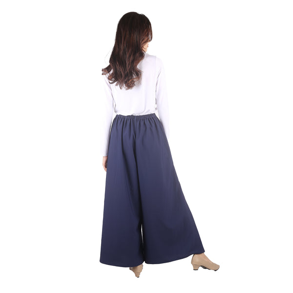 Solid Color Women's Palazzo Pants in Navy Blue PP0304 130000 03
