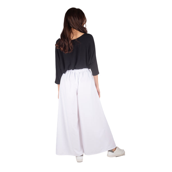 Solid Color Women's Palazzo Pants in White PP0304 130000 04