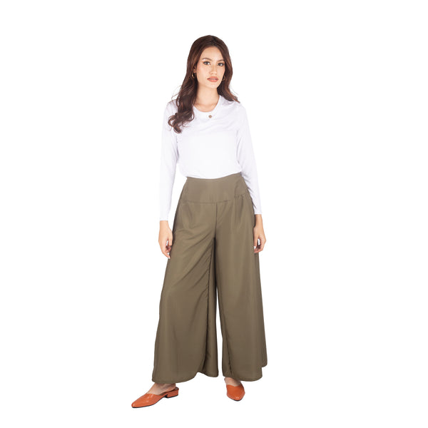 Solid Color Women's Palazzo Pants in Olive PP0304 130000 21