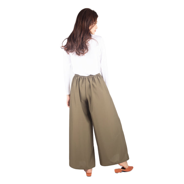 Solid Color Women's Palazzo Pants in Olive PP0304 130000 21