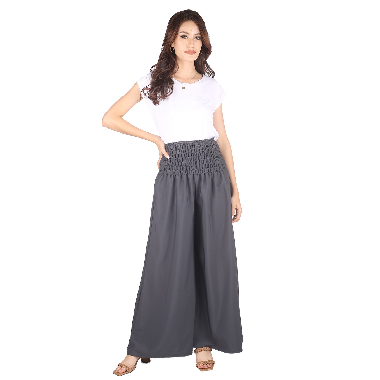 Solid Color Women's Wide Leg Pants in Dark Gray PP0311 130000 01