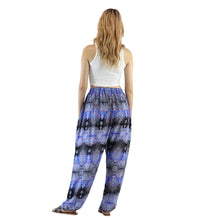 Load image into Gallery viewer, Paisley Buddha Unisex Drawstring Genie Pants in Navy Blue PP0318 020002 01