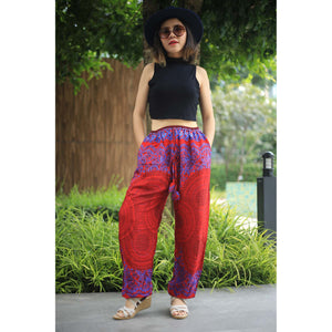 Mandala Unisex Drawstring Genie Pants in Red PP0110 020068 02