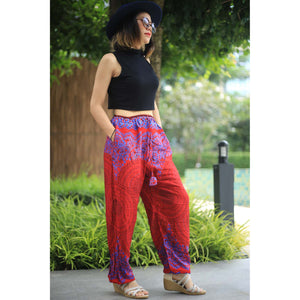 Mandala Unisex Drawstring Genie Pants in Red PP0110 020068 02