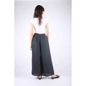 White Vertical dot Stripes Women's Cotton Palazzo Pants in Black PP0304 010103 01