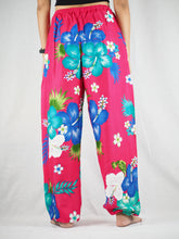 Load image into Gallery viewer, Painted flower Unisex Drawstring Genie Pants in Pink PP0110 020062 05