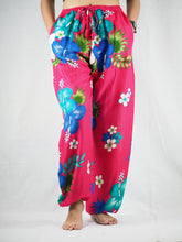 Load image into Gallery viewer, Painted flower Unisex Drawstring Genie Pants in Pink PP0110 020062 05