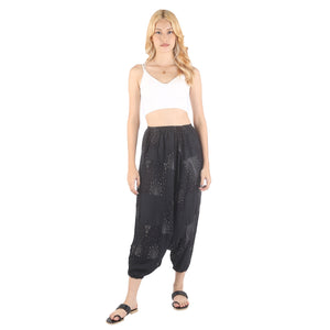 Patchwork Unisex Aladdin Drop Crotch Pants in Black PP0310 028000 10