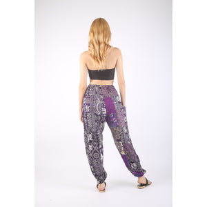 Patchwork Unisex Drawstring Genie Pants in Purple PP0110 028000 06