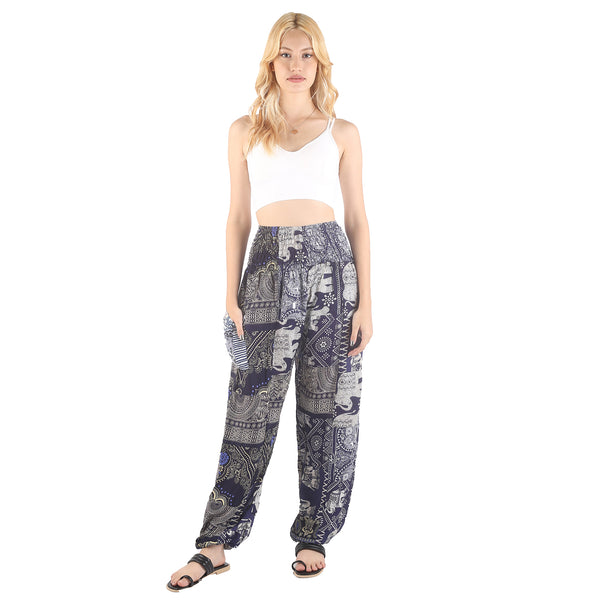 Patchwork Unisex Harem Pants in Navy PP0004 028000 03