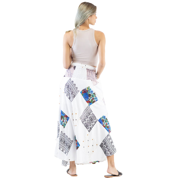 Patchwork Women's Bohemian Skirt in White SK0033 028000 04